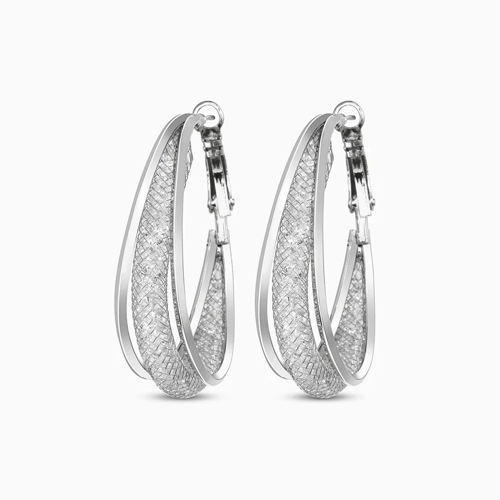 Vioraia Majestic Mesh Hoop Earrings