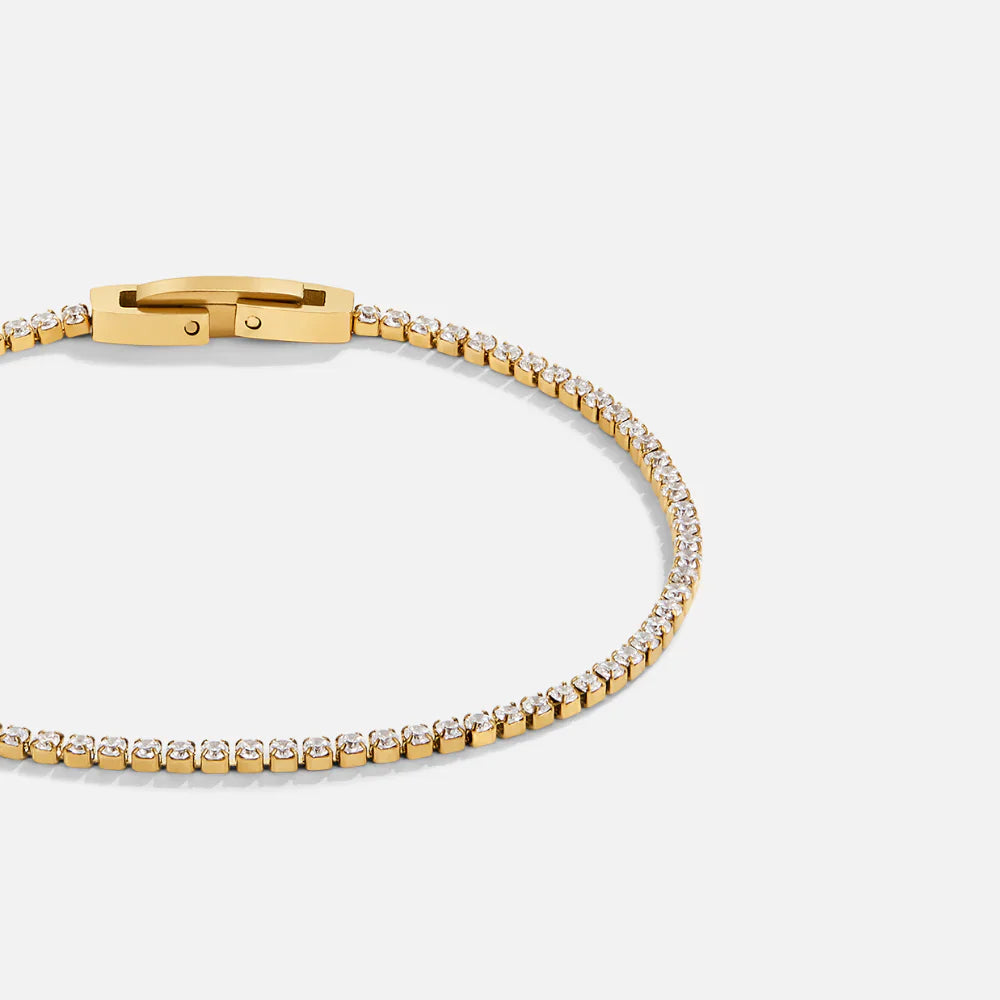 Vioraia Niyah White Crystal Gold Bracelet
