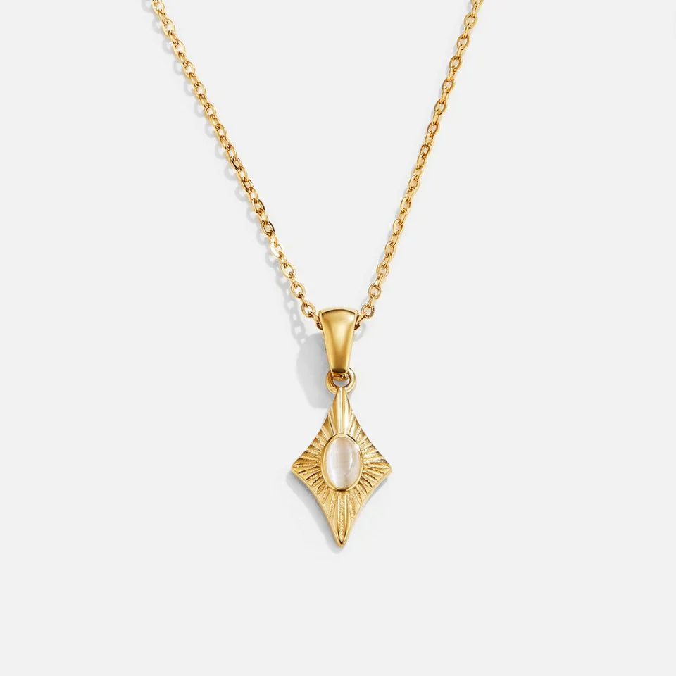 Vioraia Luna White Opal Gold Necklace