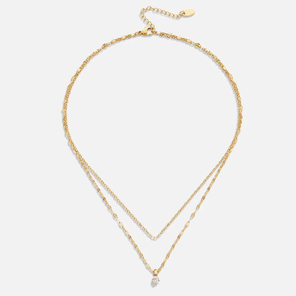 Vioraia Piya Crystal Layered Necklace