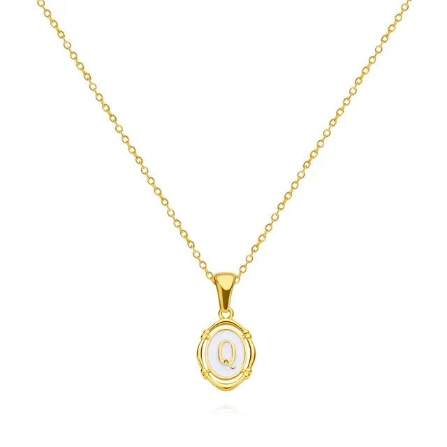 Vioraia Vintage Gold Letter Necklace