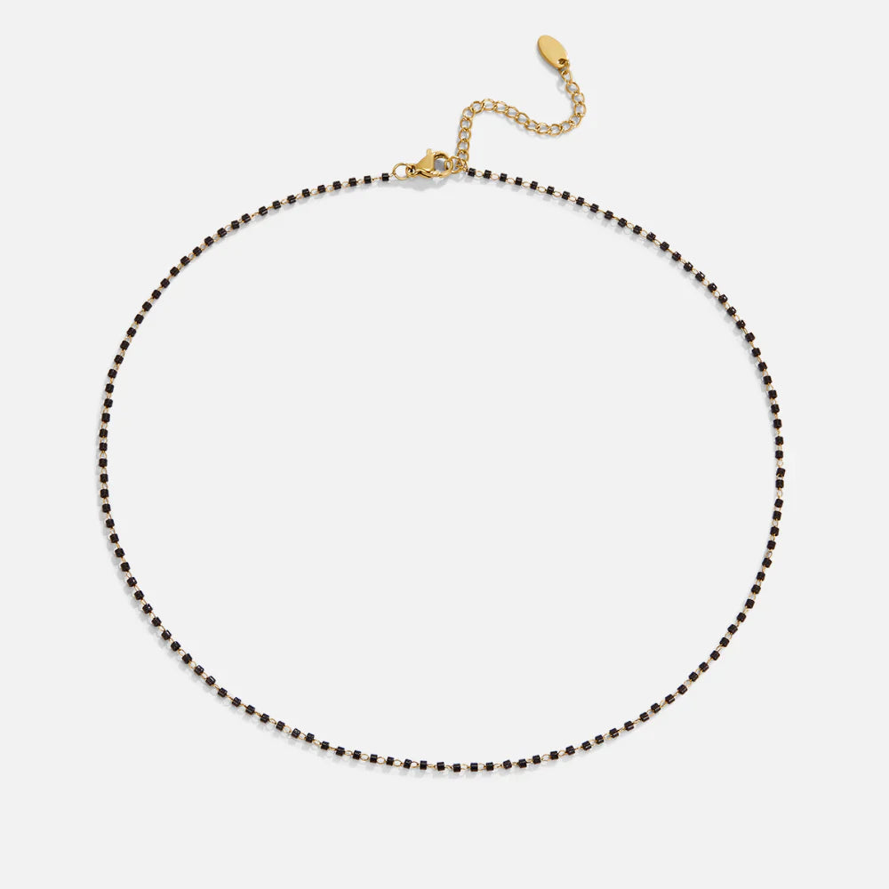 Vioraia Maisie Black Bead Necklace
