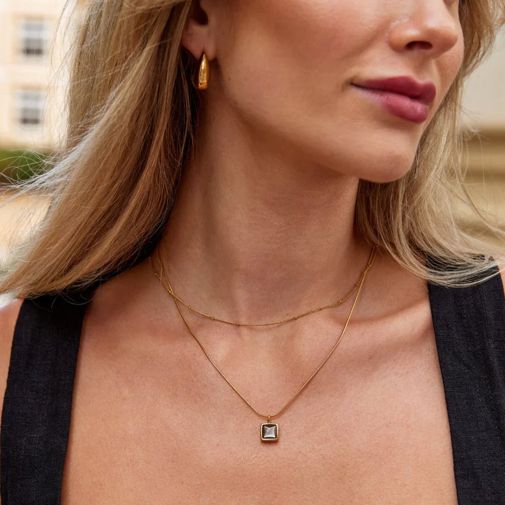 Vioraia Riva Midnight Black Pendant Necklace