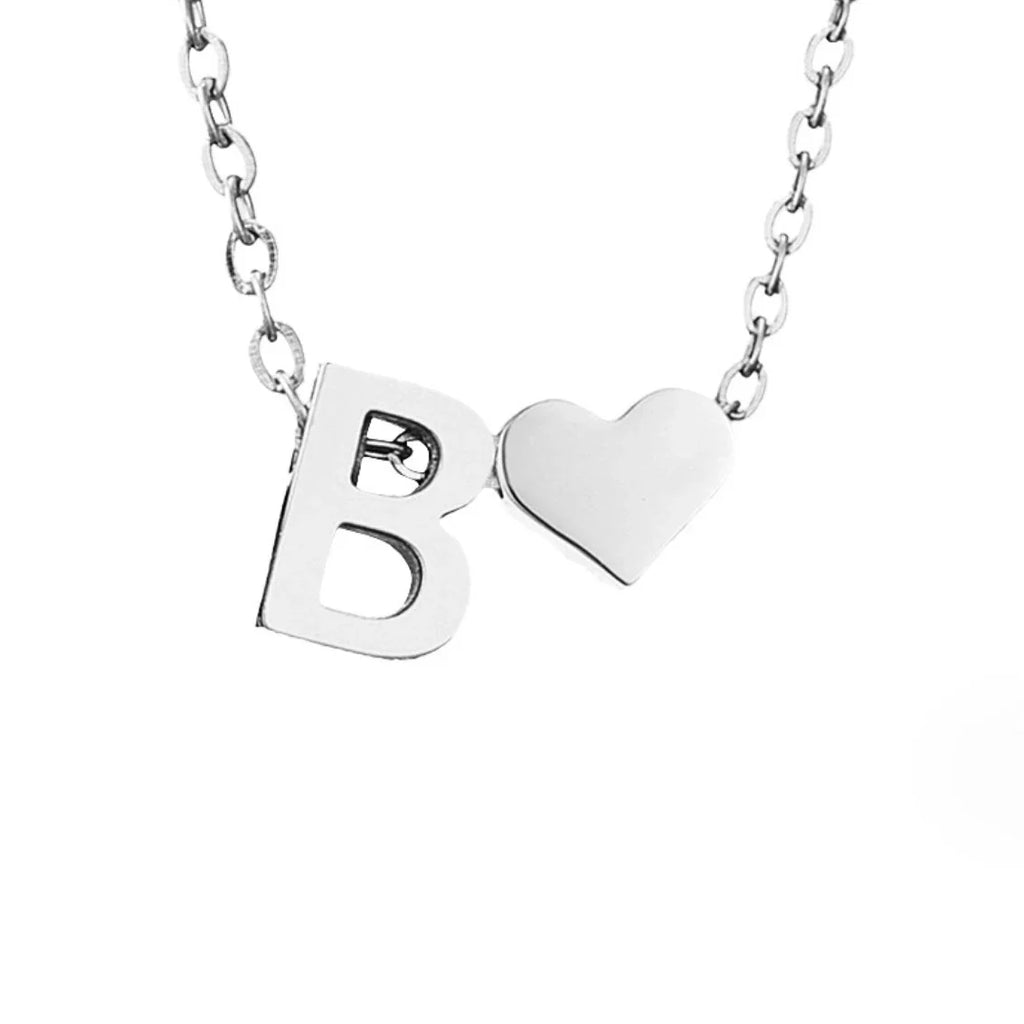 Vioraia Forever Love & Letter Silver Necklace
