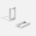 Vioraia Silver Rectangle Hoop Earrings