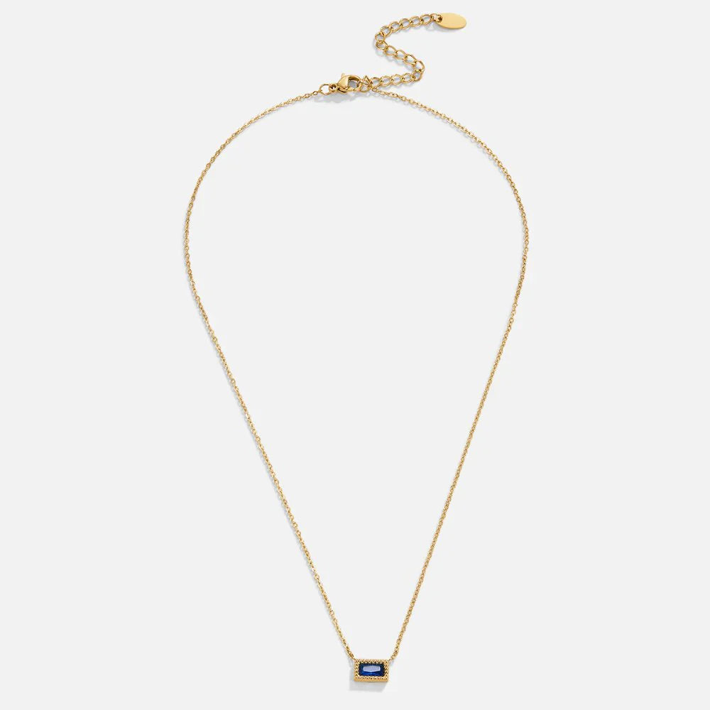 Vioraia Baguette Birthstone Necklace