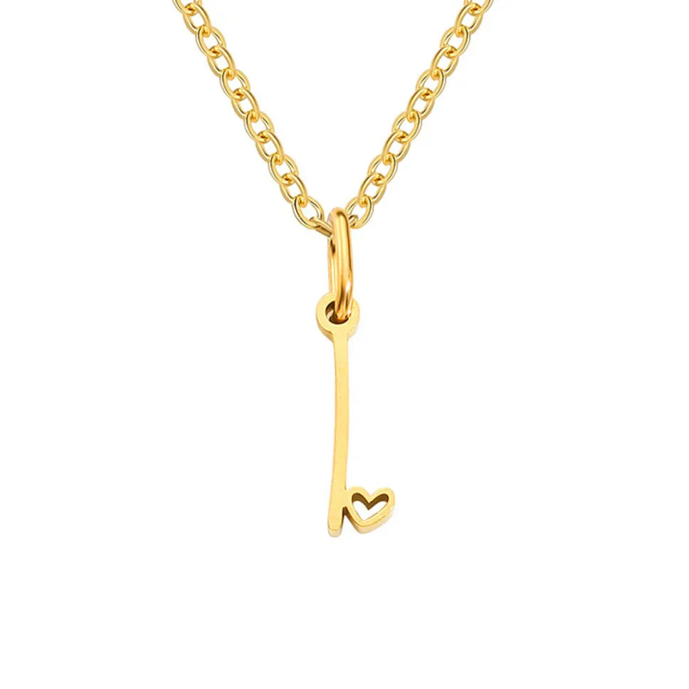 Vioraia Gold Letter Heart Necklace