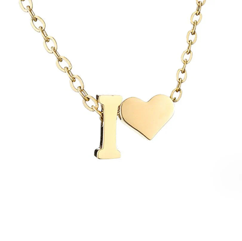 Vioraia Forever Love & Letter Gold Necklace