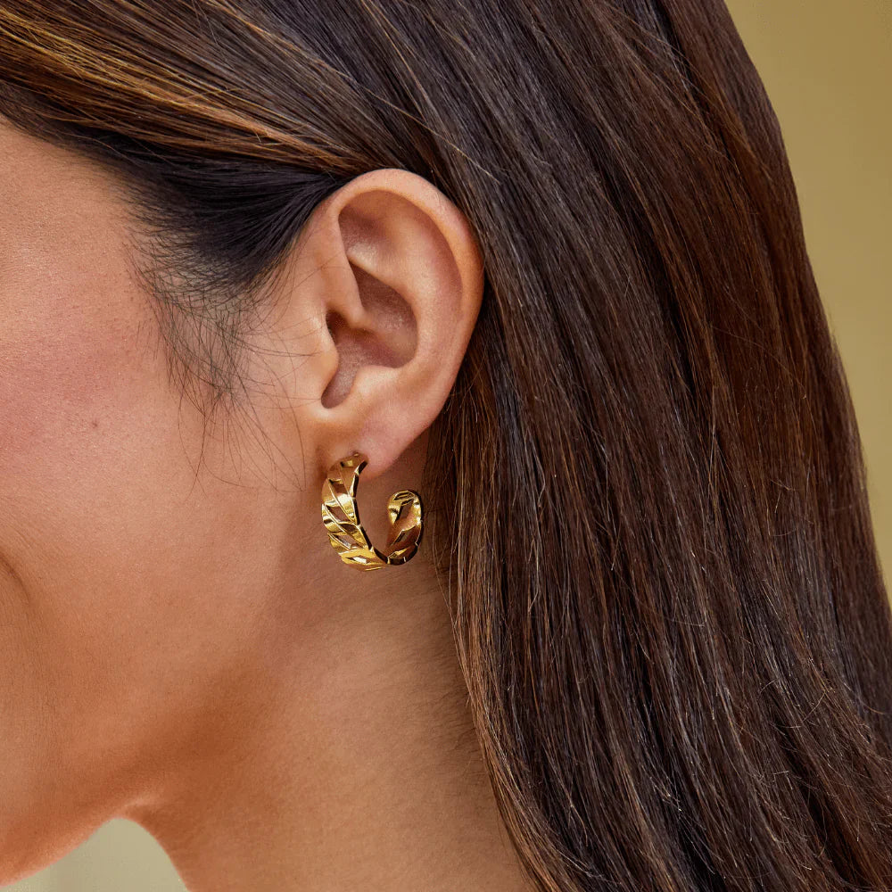 Vioraia Nina Gold Chain Hoop Earrings