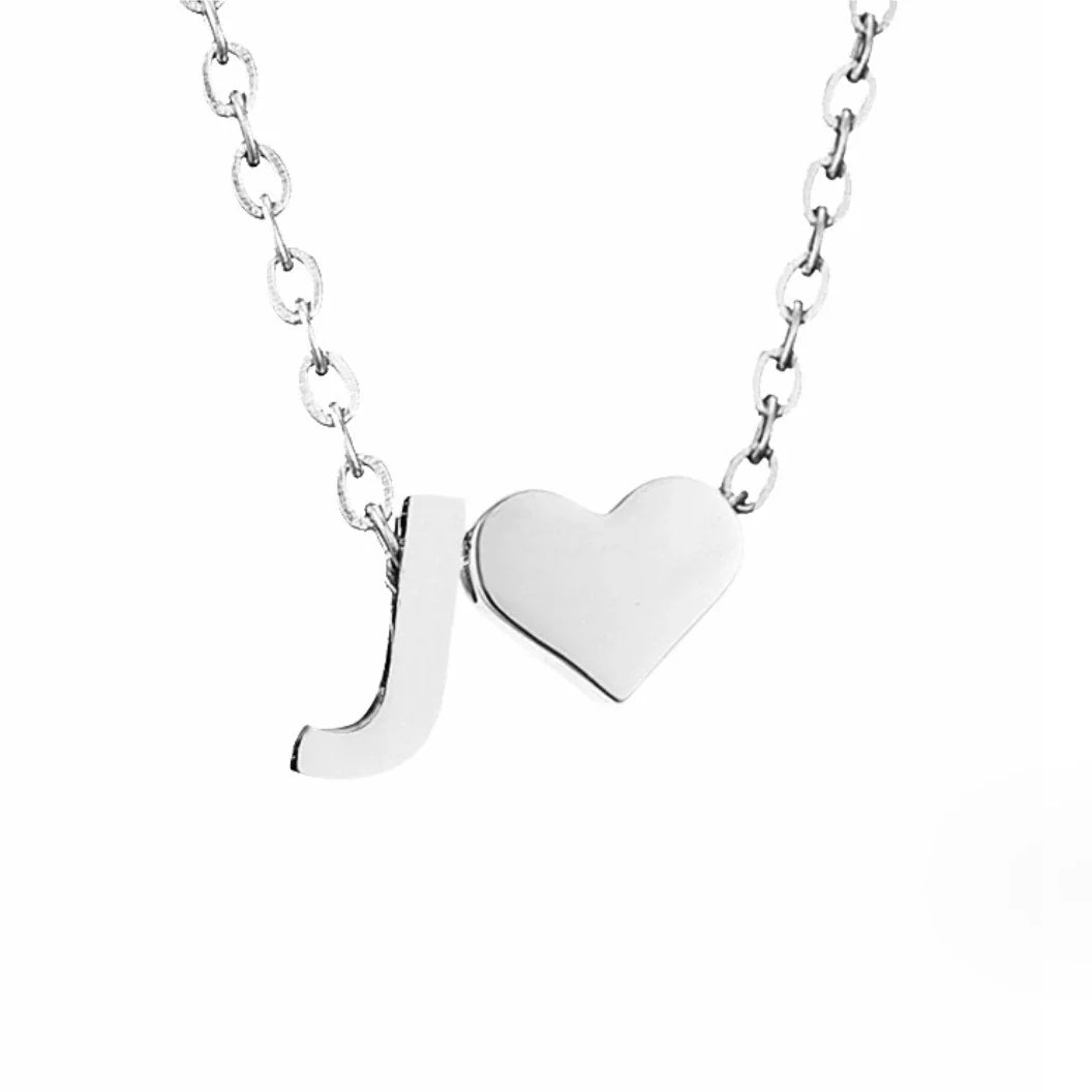 Vioraia Forever Love & Letter Silver Necklace