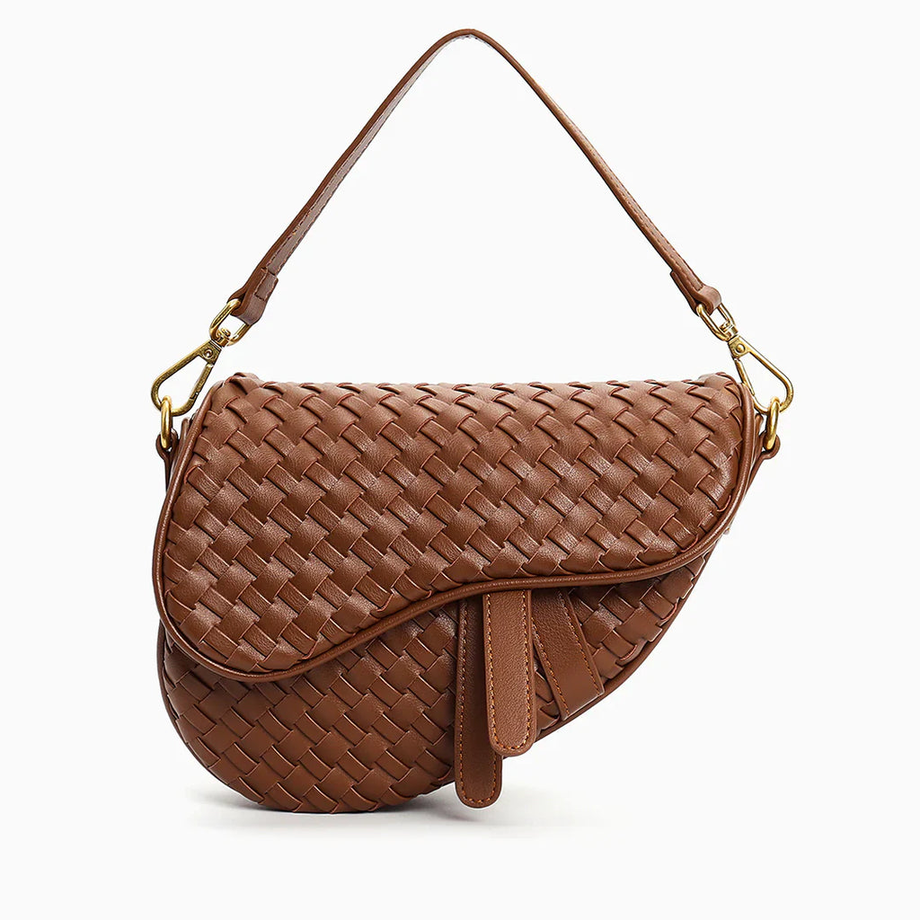 Vioraia Madelyn Woven Saddle Bag