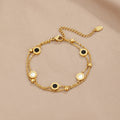 Vioraia Onyx & White Stone Bracelet
