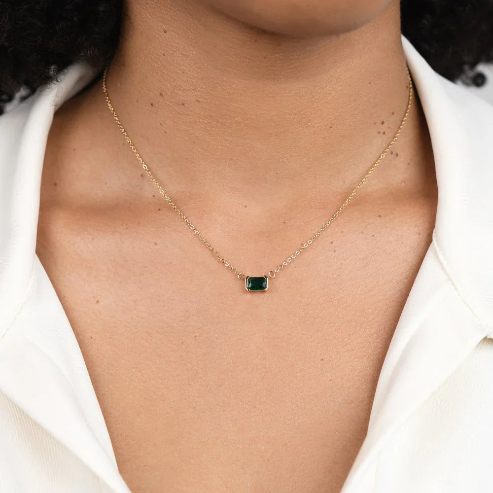 Vioraia Monica Green Emerald Necklace