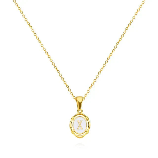 Vioraia Vintage Gold Letter Necklace