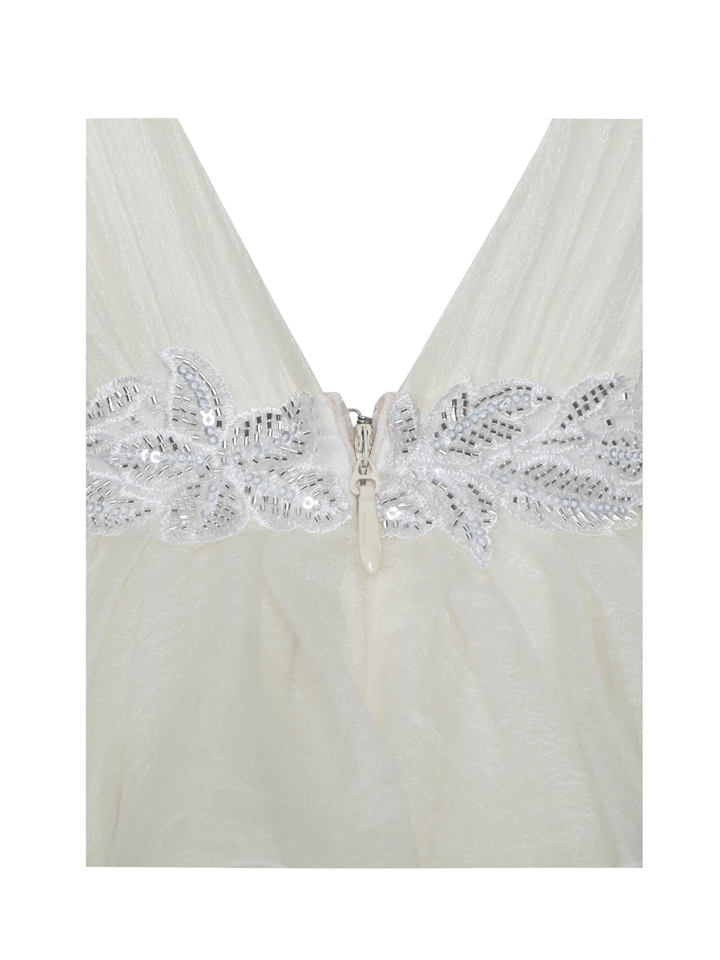 Calleigh Off White Flare Beaded Belt Maxi Gown