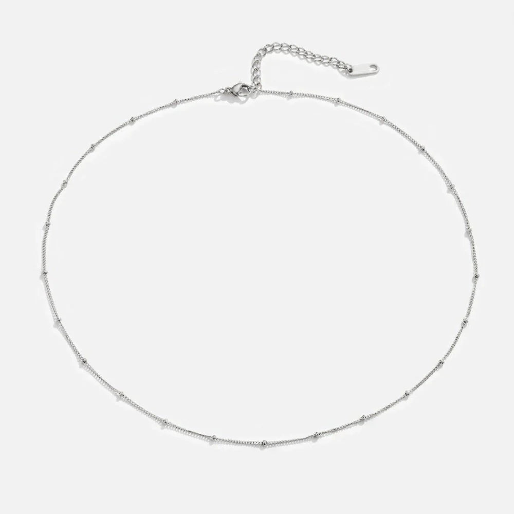 Vioraia Niyah Bead Silver Chain Necklace