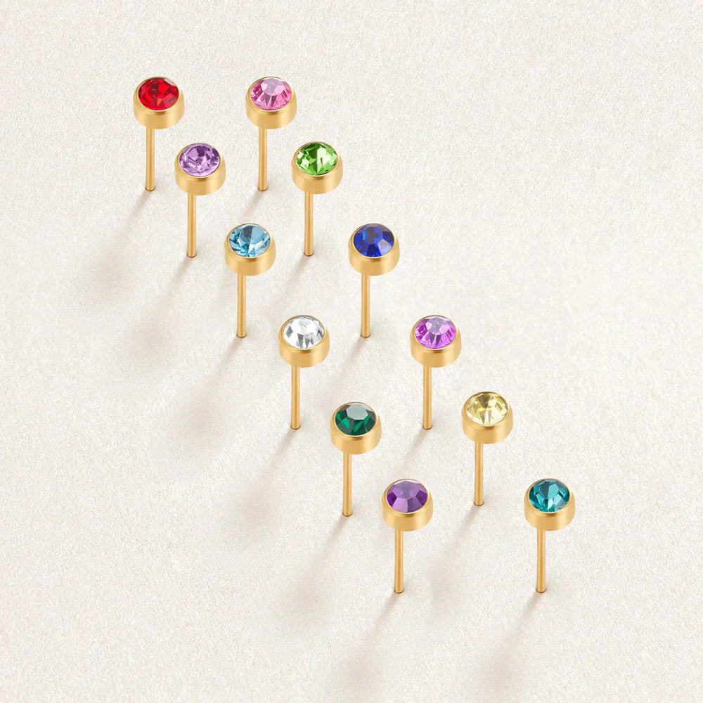 Vioraia Birthstone Stud Earrings