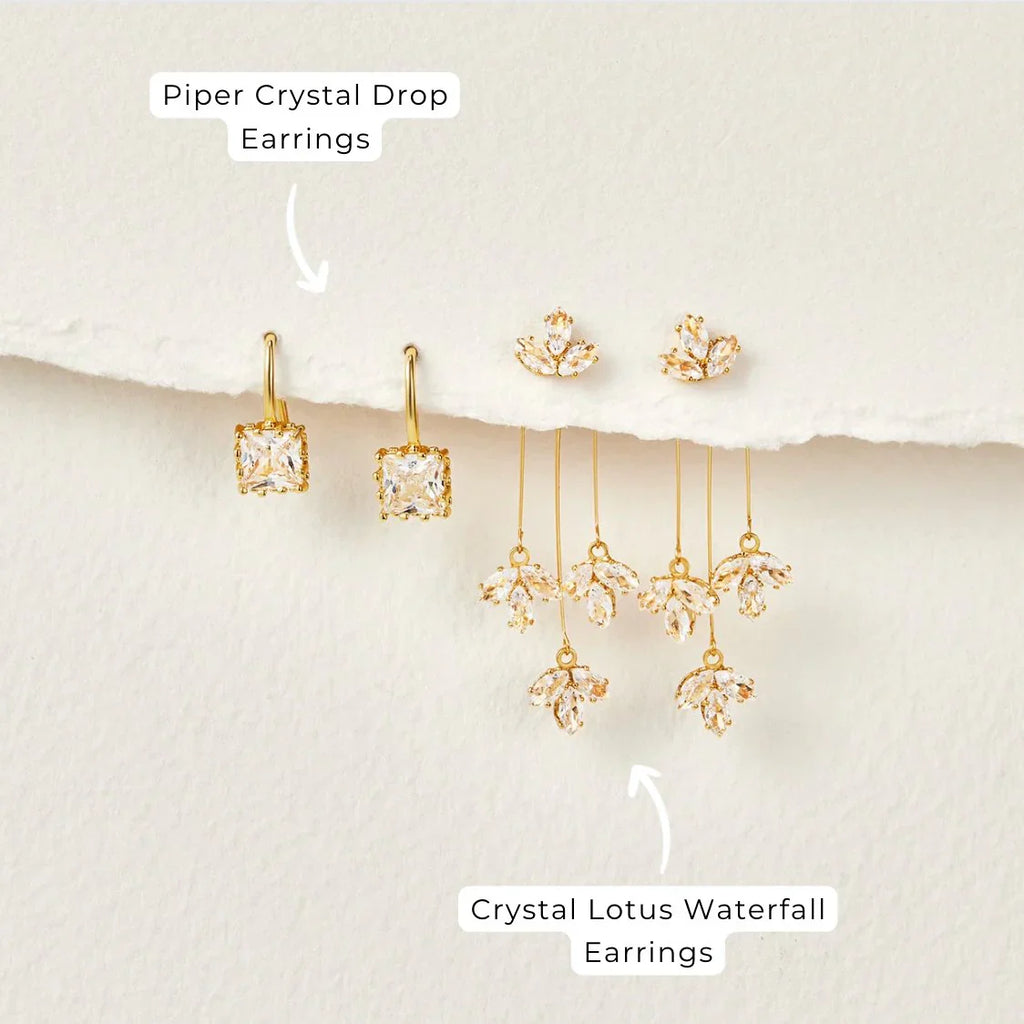 Vioraia Piper Crystal Drop Earrings