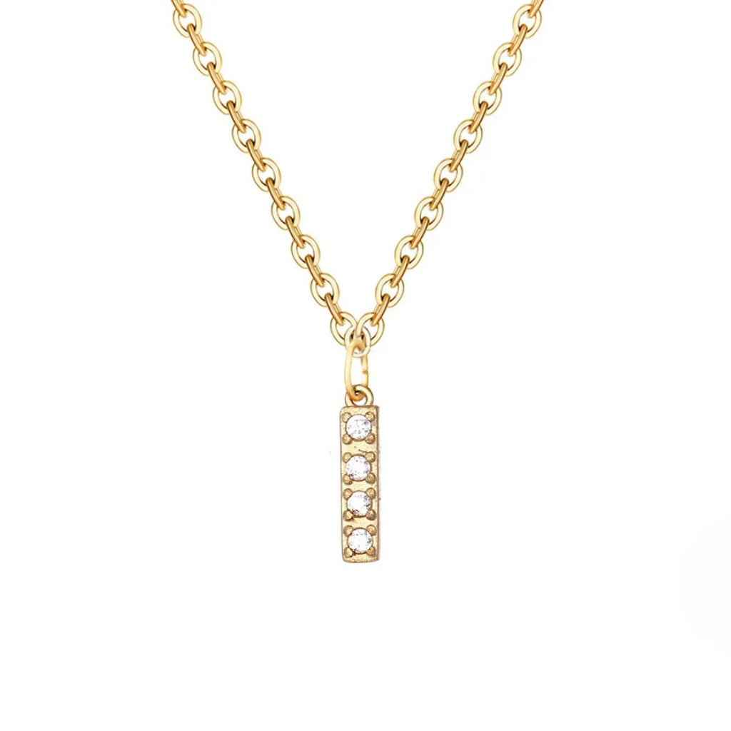 Vioraia Crystal Letter Charm Necklace