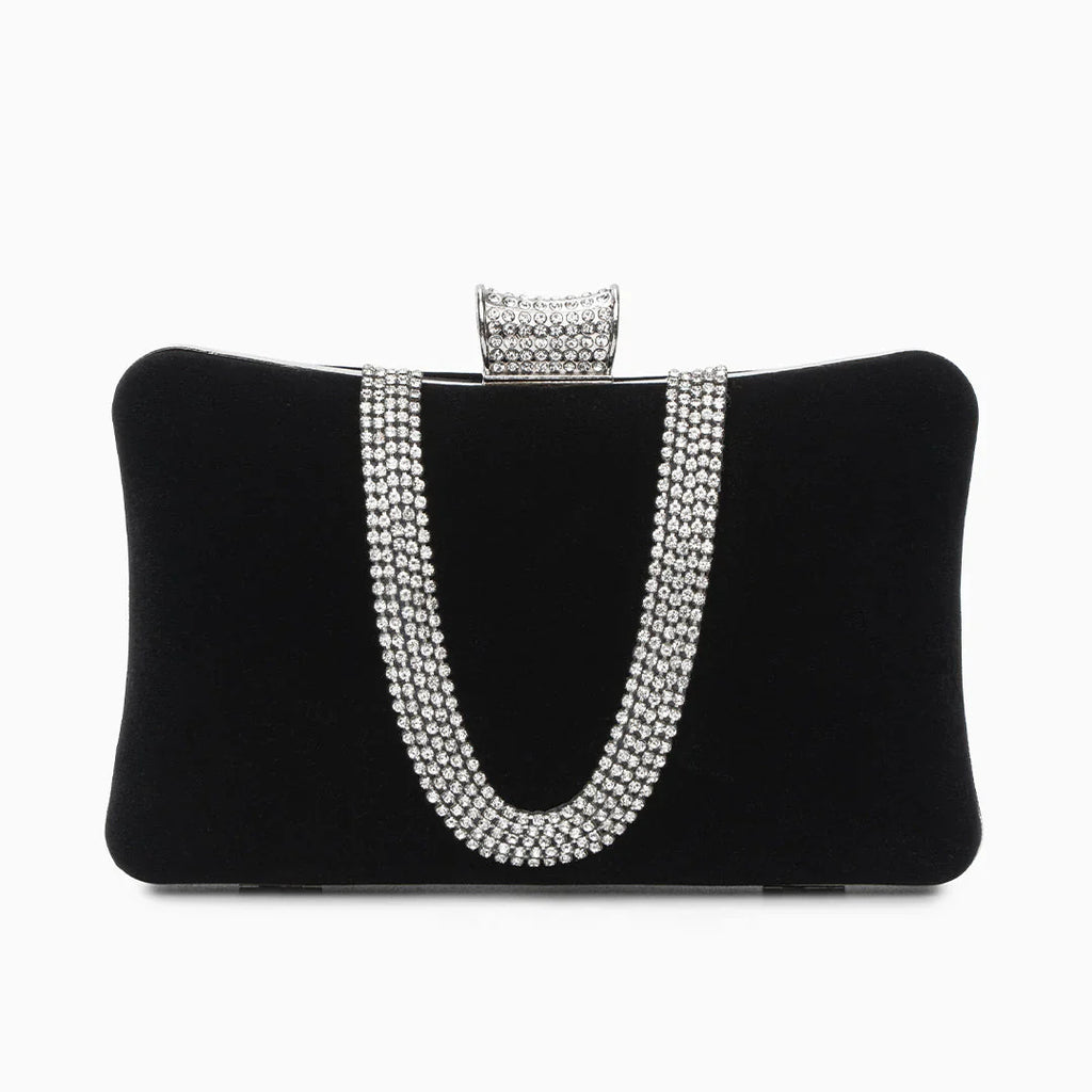 Vioraia Velvet Sparkles Clutch Bag