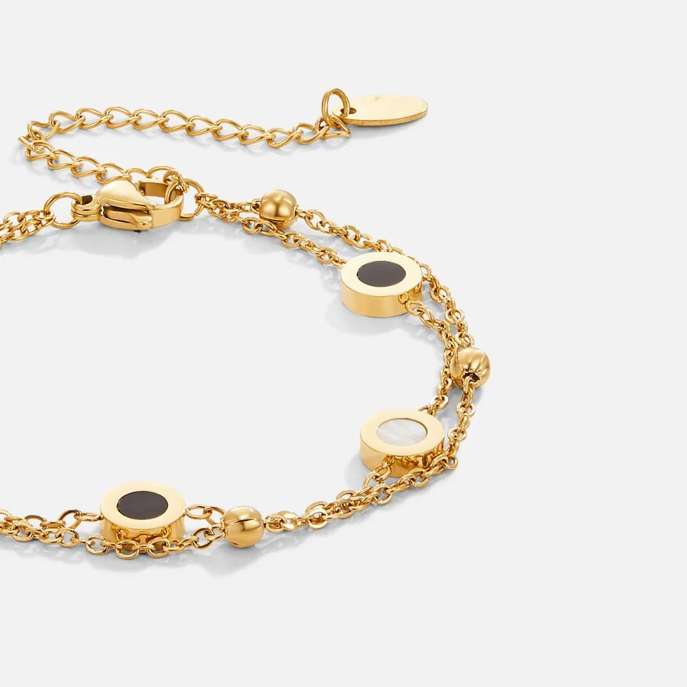Vioraia Onyx & White Stone Bracelet