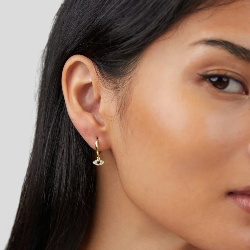 Vioraia Blue Evil Eye Drop Earrings