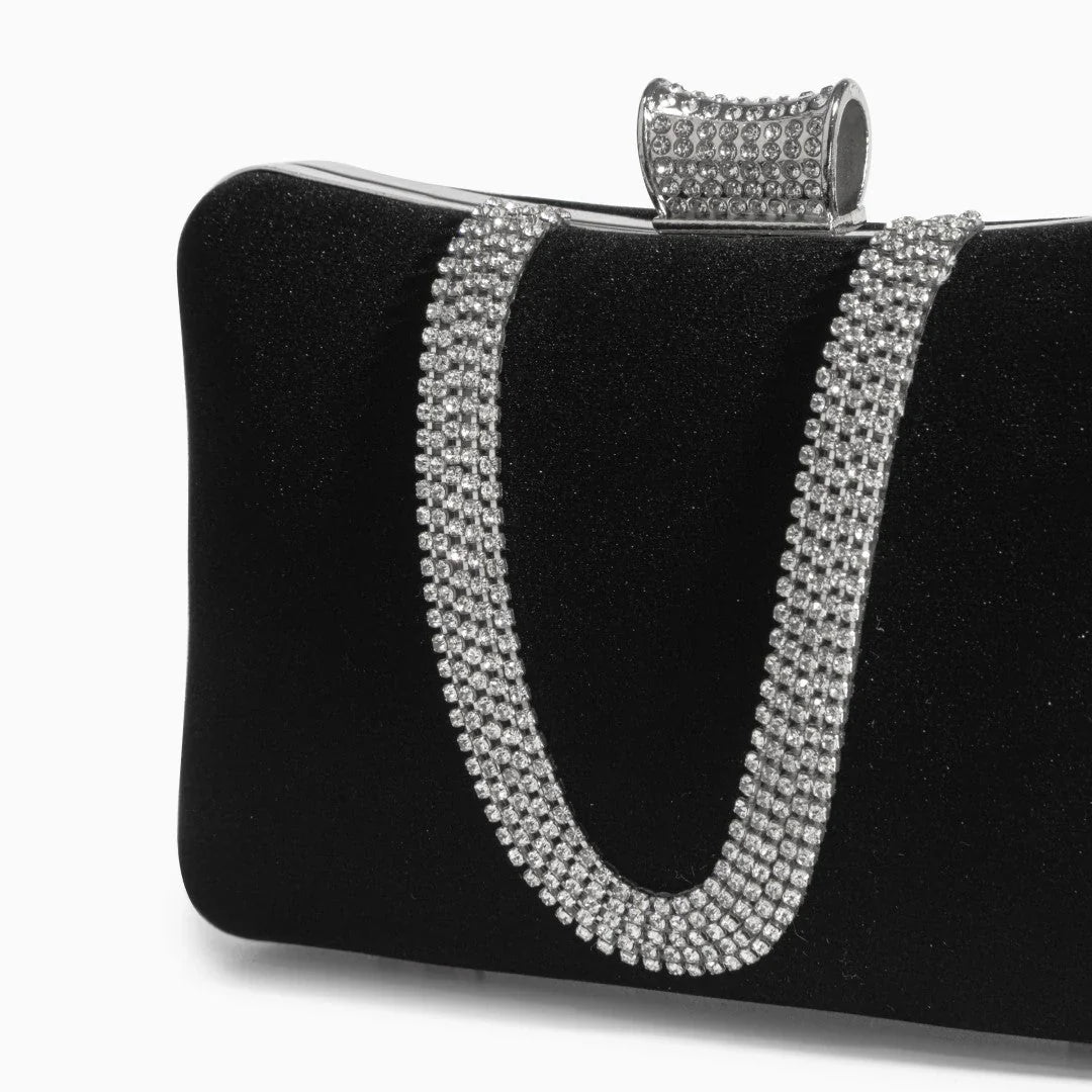 Vioraia Velvet Sparkles Clutch Bag