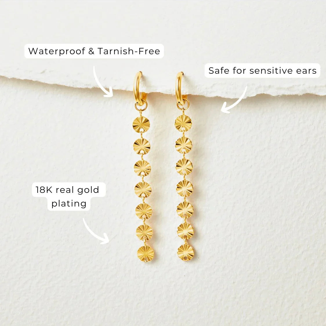 Vioraia Amari 18K Gold Disc Earrings