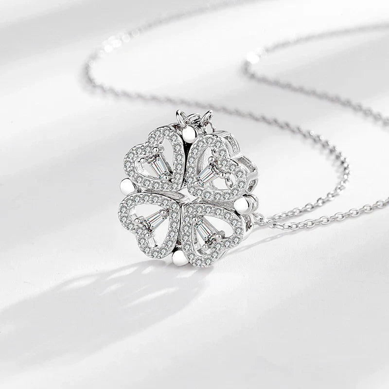 Vioraia Two In One Heart Clover Necklace