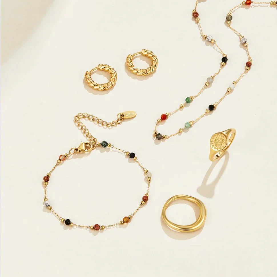 Vioraia Lulu Beaded Stone Necklace