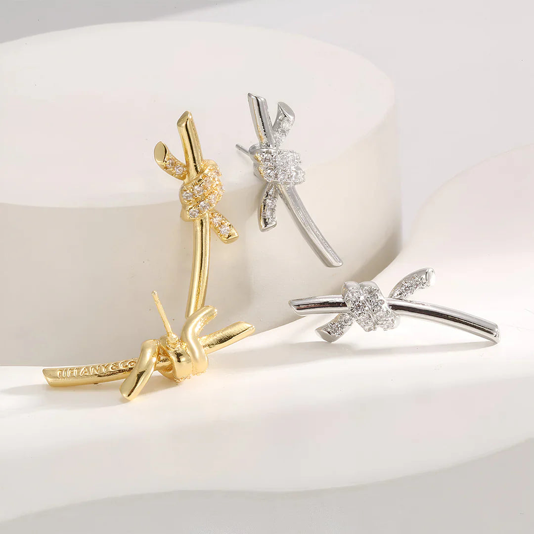 Vioraia Lyra Twist Climber Earrings