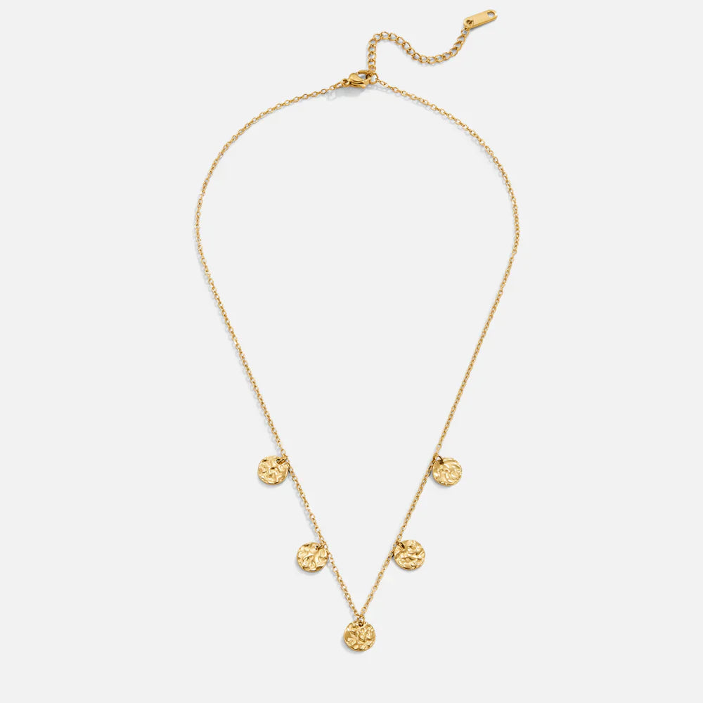 Vioraia Elodie Hammered Coin  Necklace