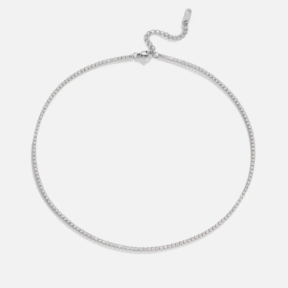 Vioraia Lexi Silver Crystal Necklace