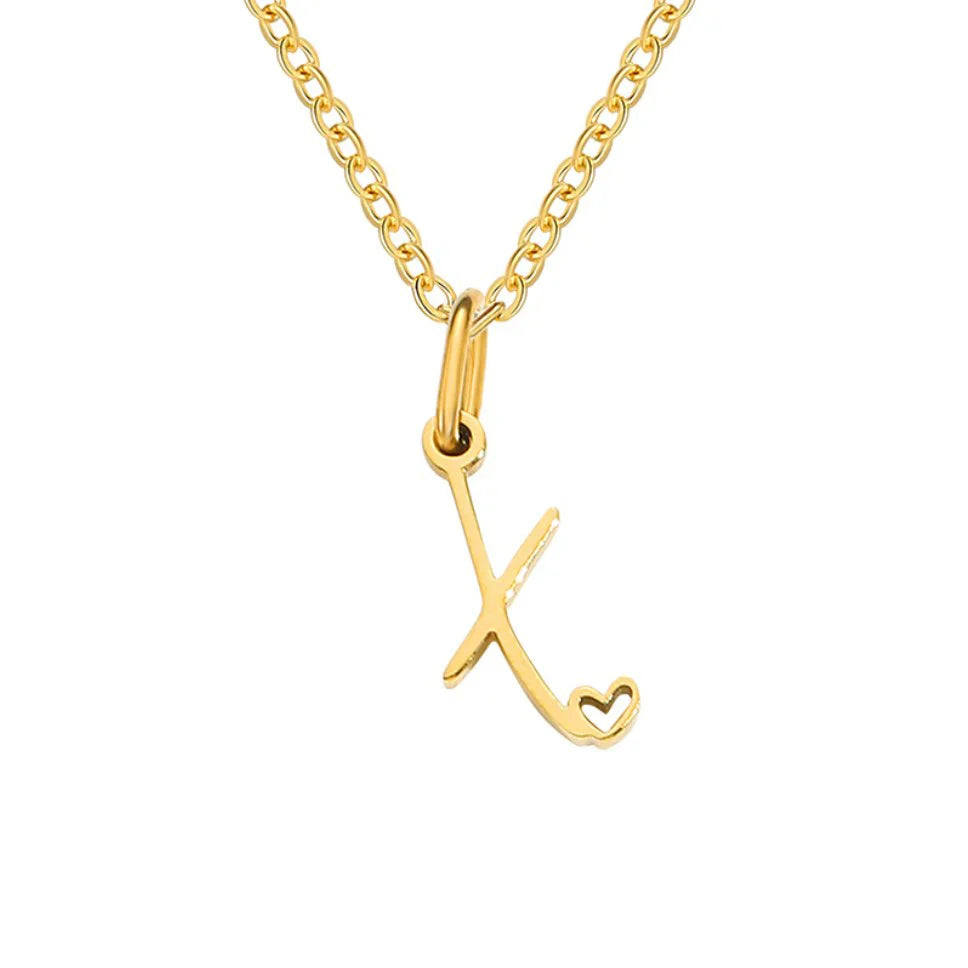 Vioraia Gold Letter Heart Necklace
