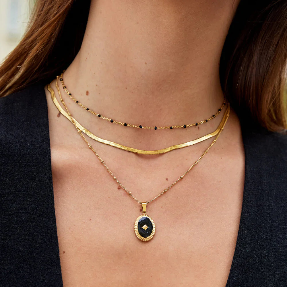 Vioraia Sarya Snake Chain Gold Necklace