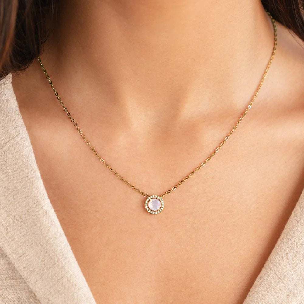 Vioraia Gold Monet Crystal Necklace