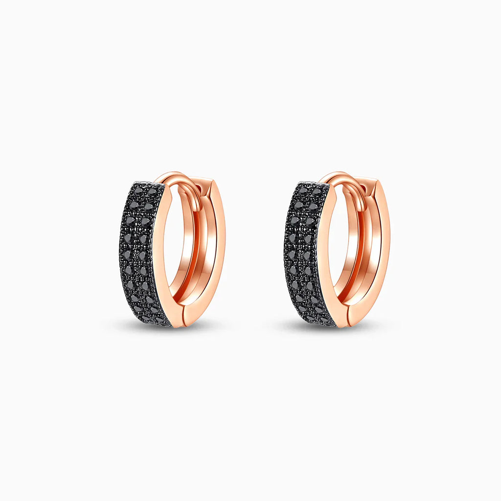 Vioraia Black Rose Huggie Earrings