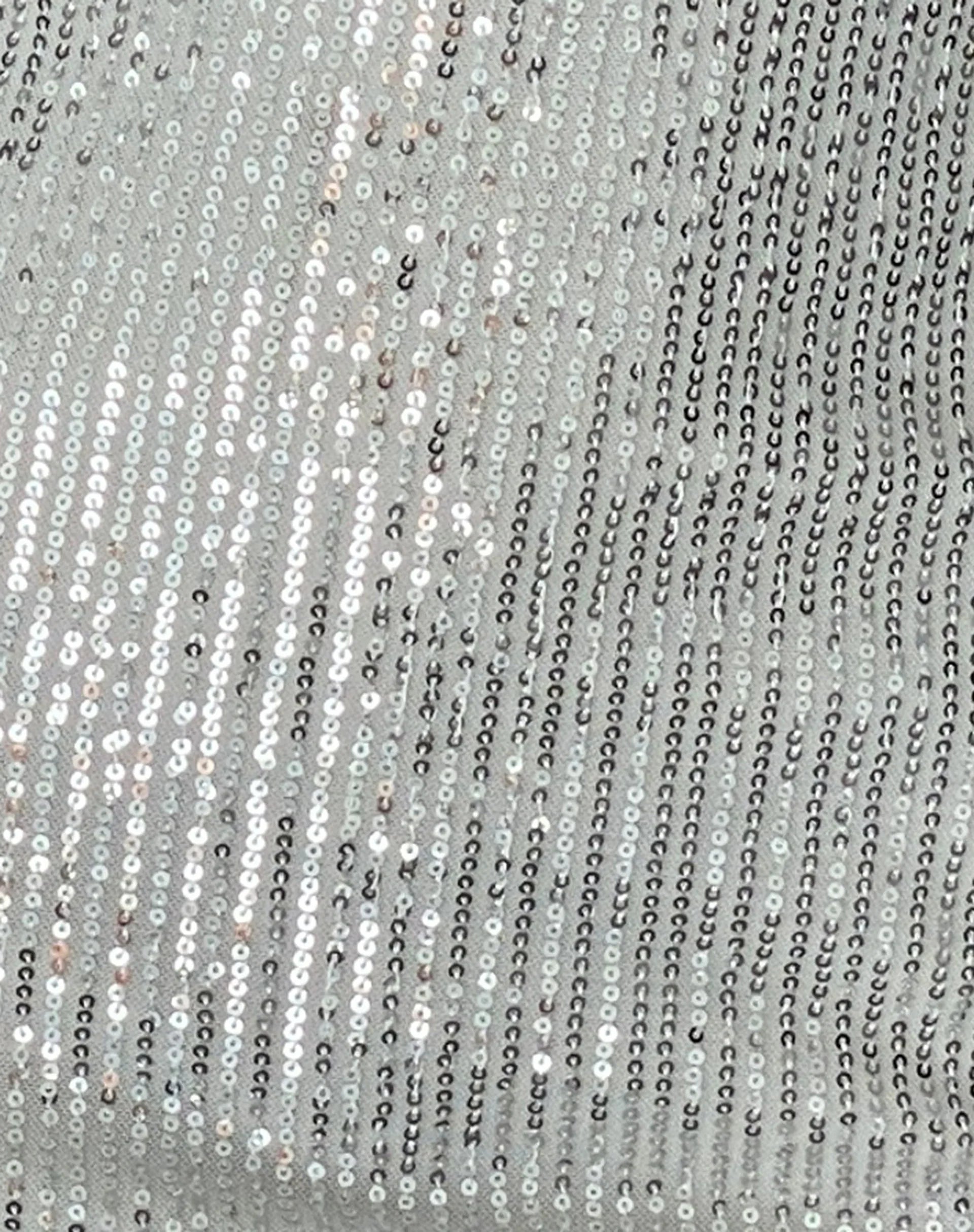 Bernoki Mini Dress in Silver Chrome Sequin