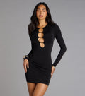 Cut To Captivate Long Sleeve Mini Dress
