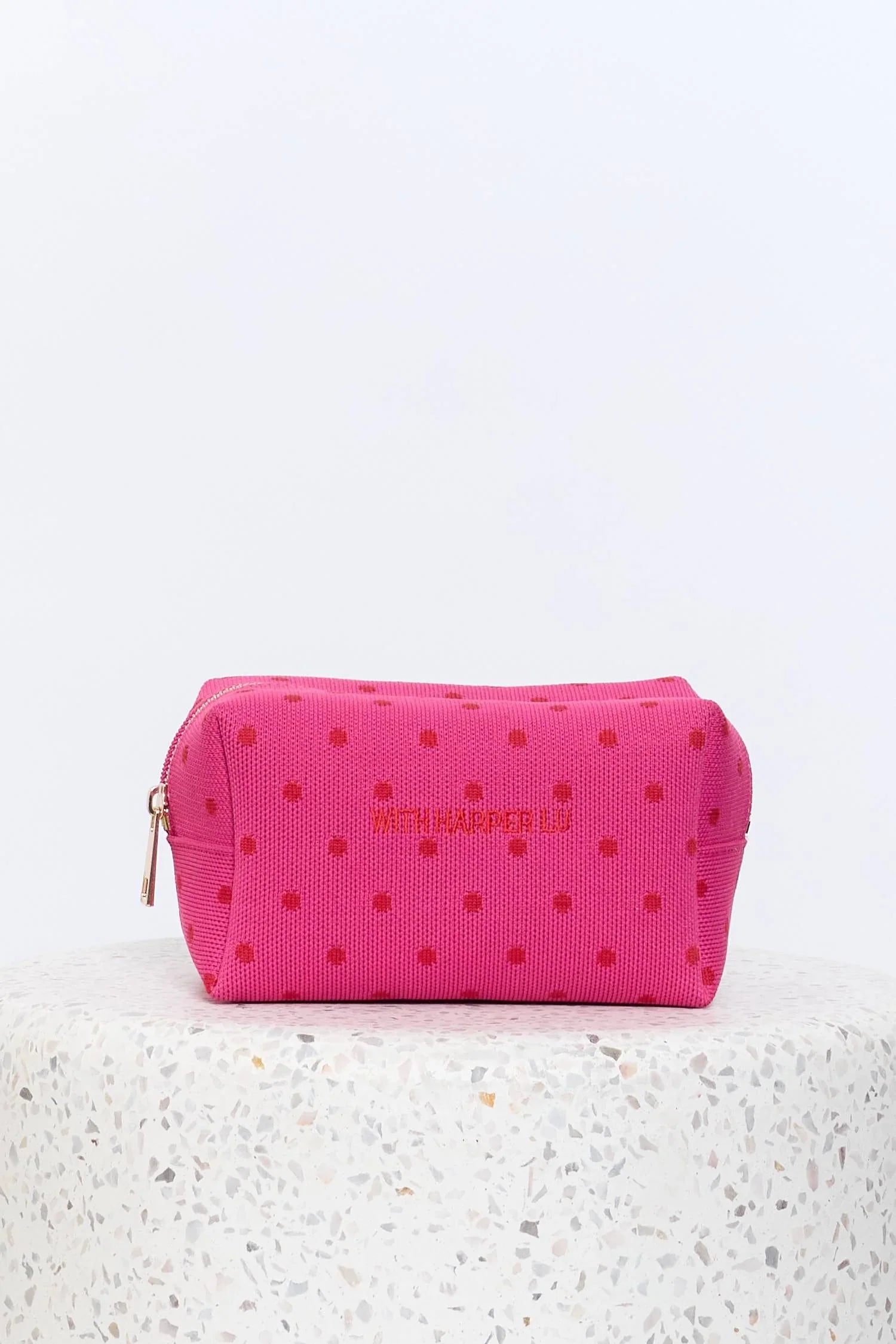 Cosmetic Bag | Fuchsia Polka