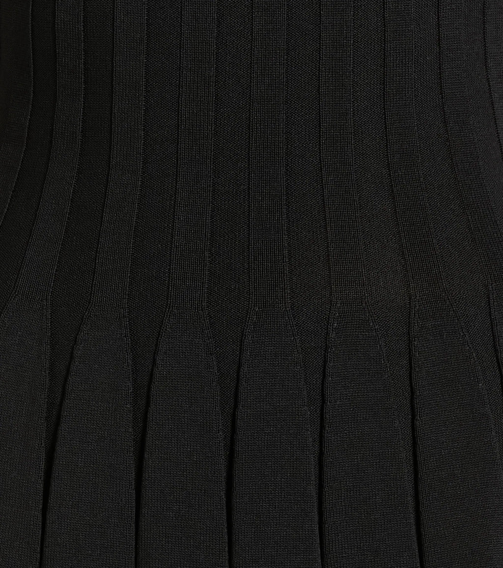 Radiant Cutie Halter Rib Knit Skater Mini Dress