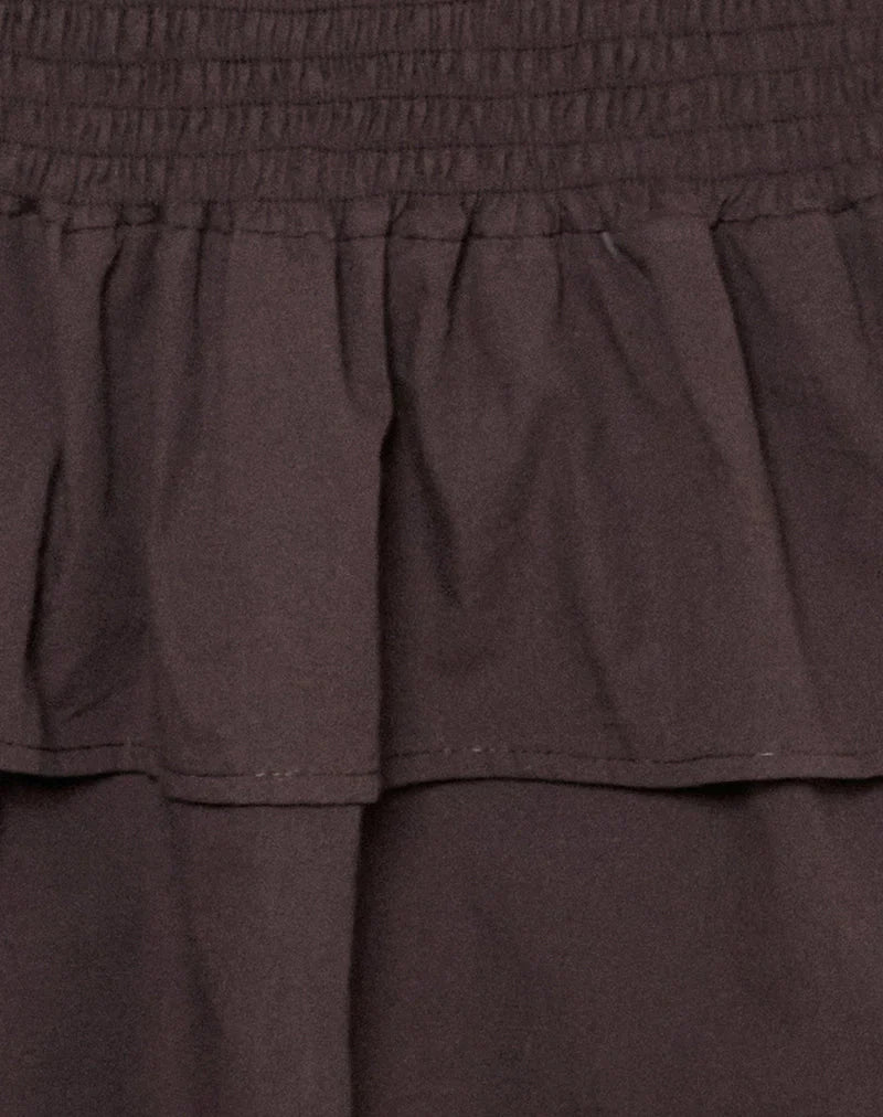 Herais Halterneck Mini Dress in Deep Mahogany