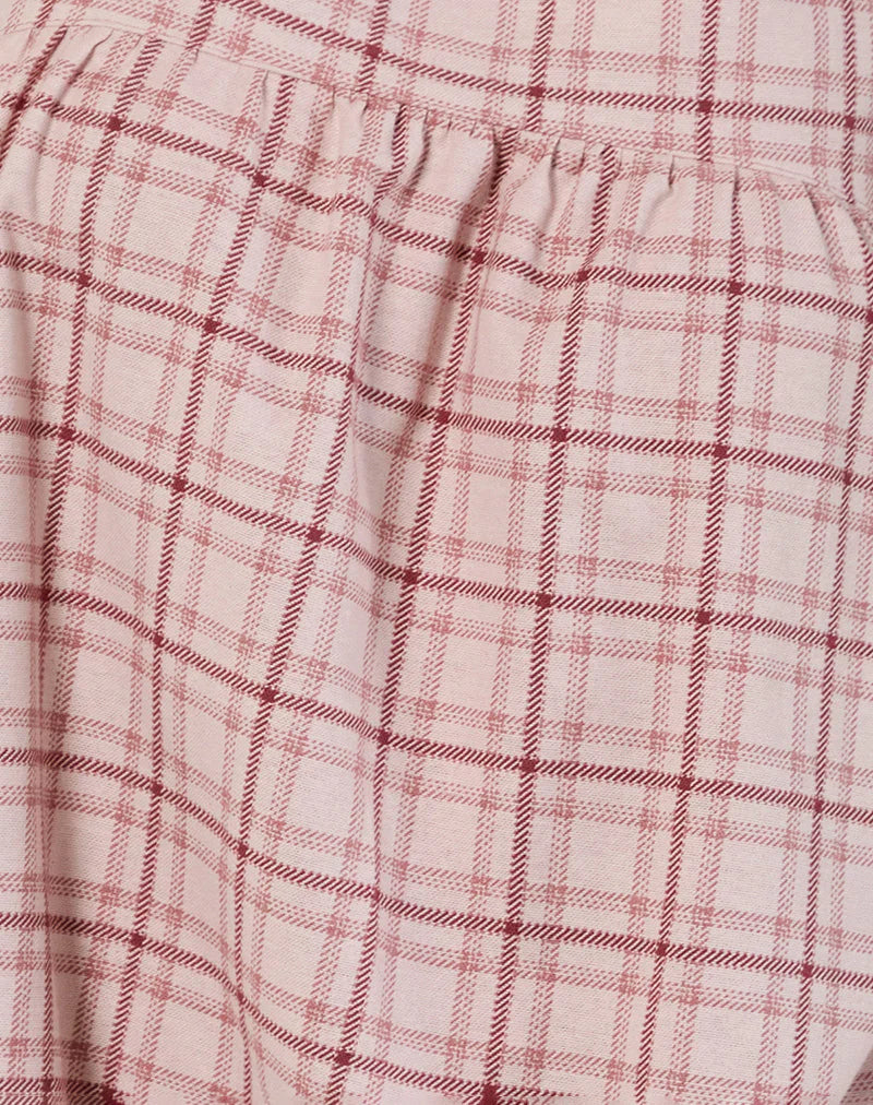 Sanlia Mini Dress in Basic Tartan Pink