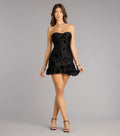 Dream Of Me Velvet Floral Mini Dress
