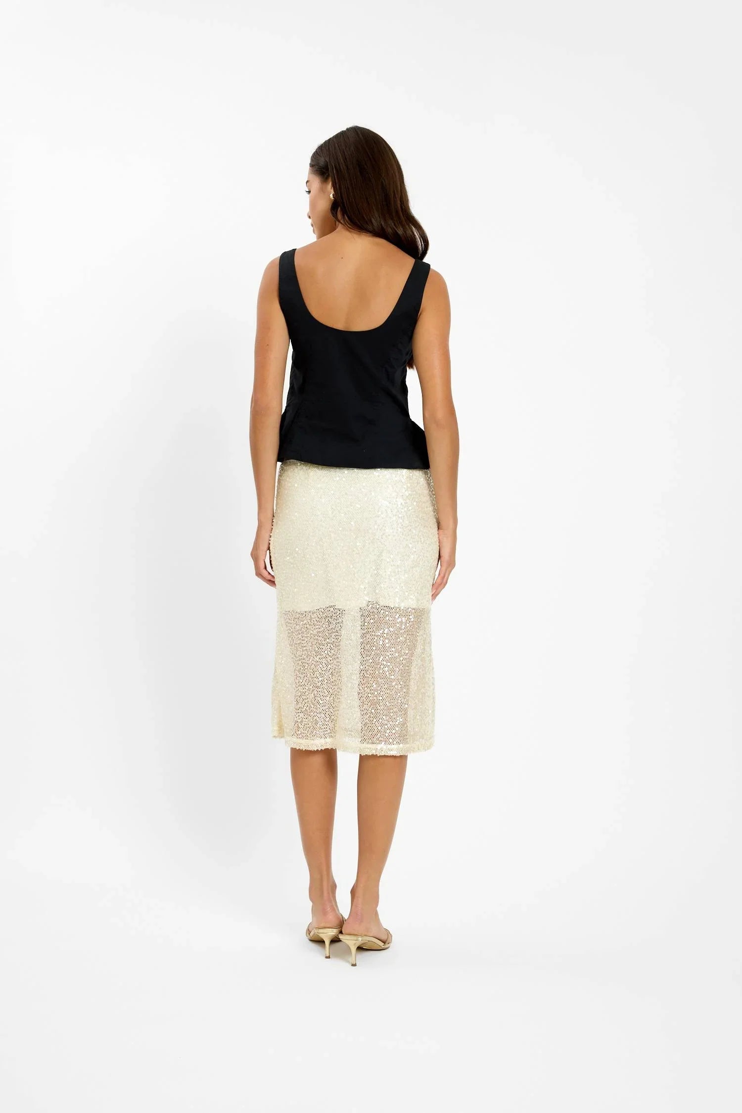 Peplum Embroidered Top | Black