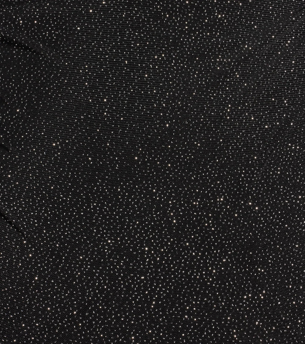 Party Moves One-Shoulder Glitter Mesh Mini Dress