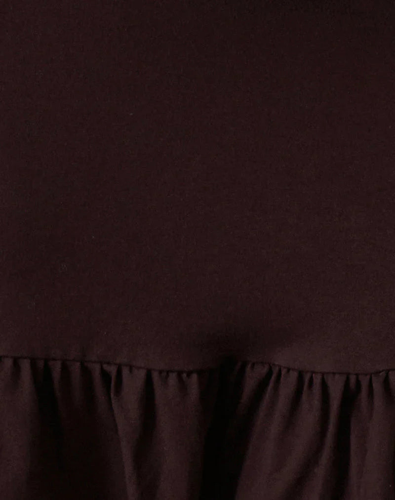 Maufa Mini Dress in Jersey Bitter Chocolate