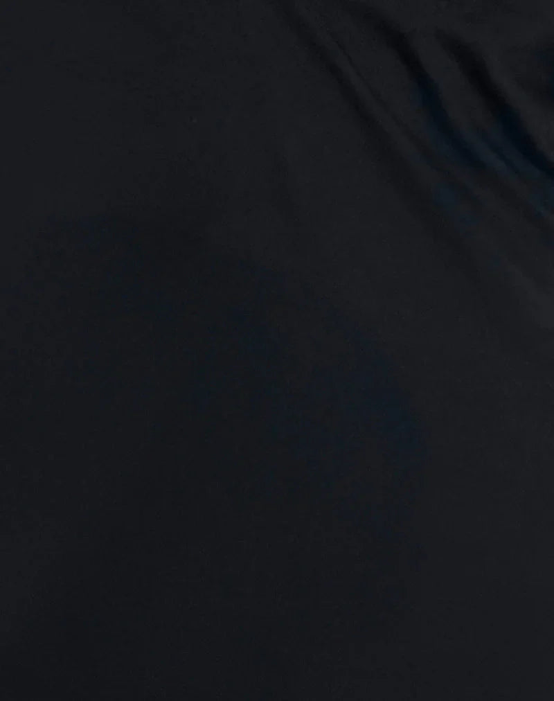Jika Plunge Mini Dress in Rayon Jersey Black