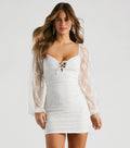 Sweet Allure Long Sleeve Lace Mini Dress