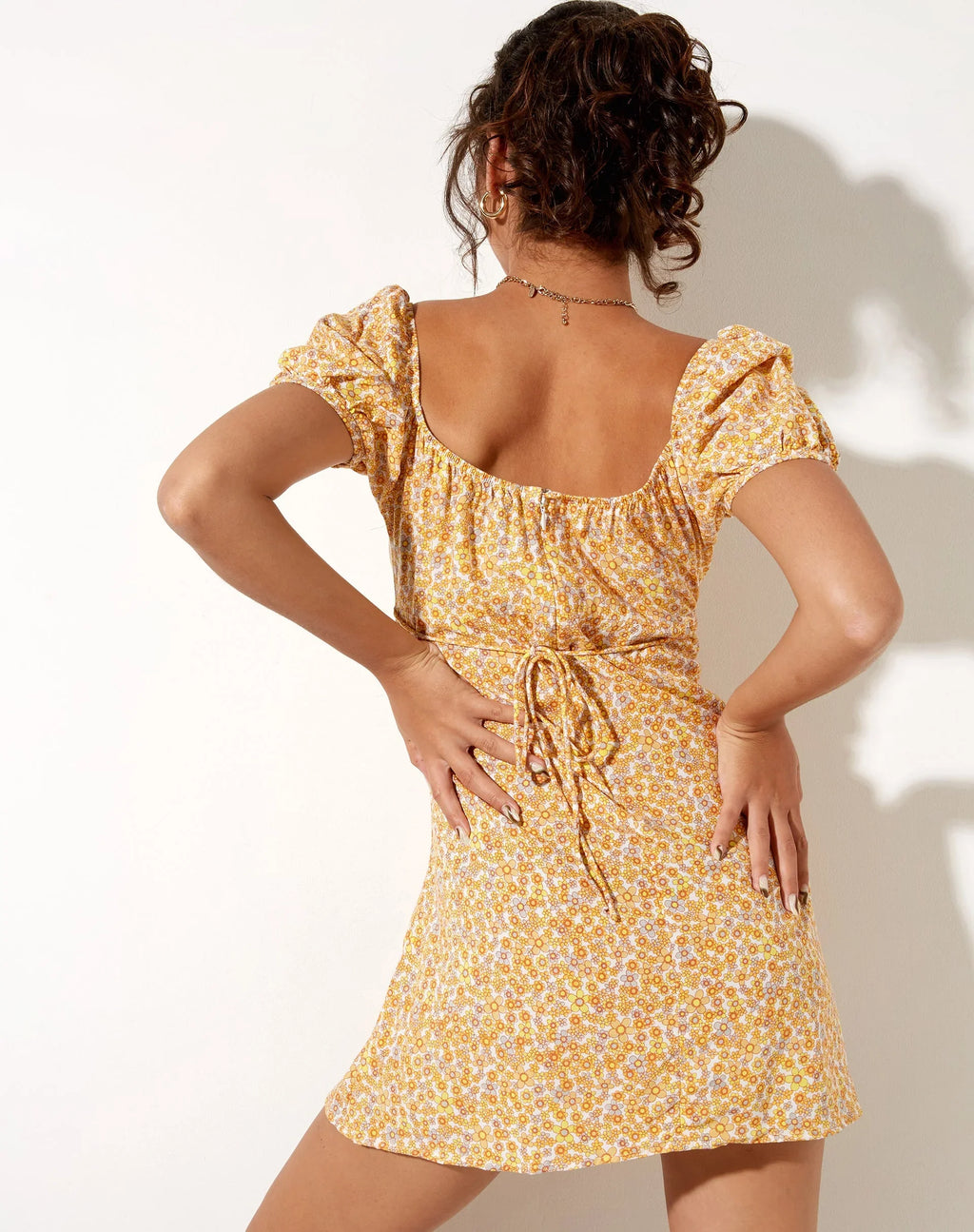 Sasi Mini Dress in Flower Garden Yellow